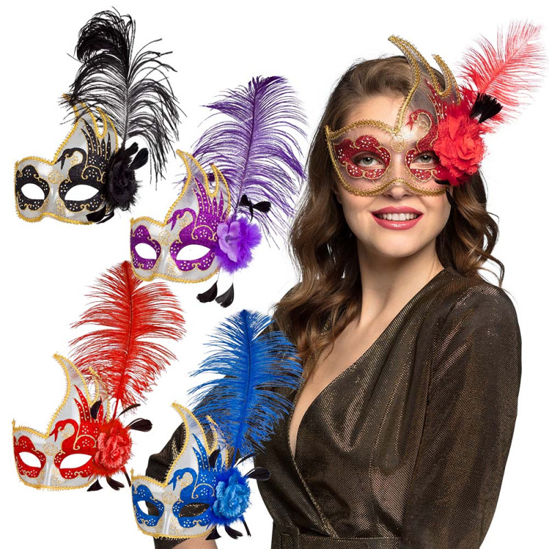 Masque loup carnaval de Venise couleurs assorti en vente chez Be Happy