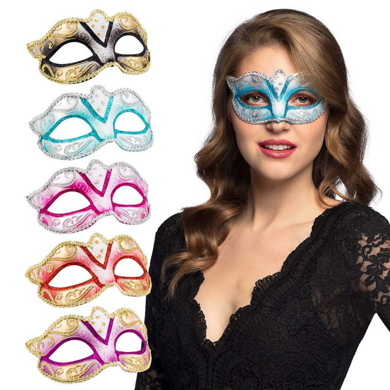 Masque loup vénitien Félina couleur assorti en vente chez Be Happy