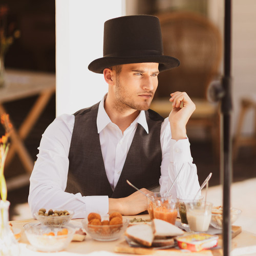 Chapeau haut de forme velours 1900 pour adulte en vente à chez Be Happy