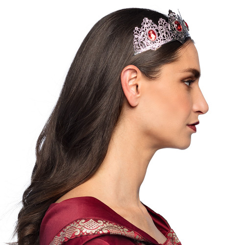 Diadème de princesse royale en métal avec pierre rouge en vente chez Be Happy
