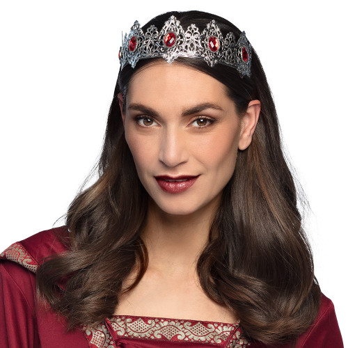 Diadème de princesse royale en métal avec pierre rouge en vente chez Be Happy