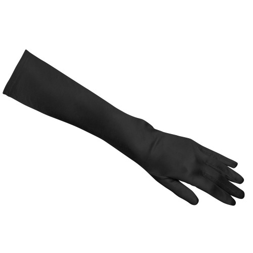 Gants noir long satiné de 35cm en vente chez Be Happy
