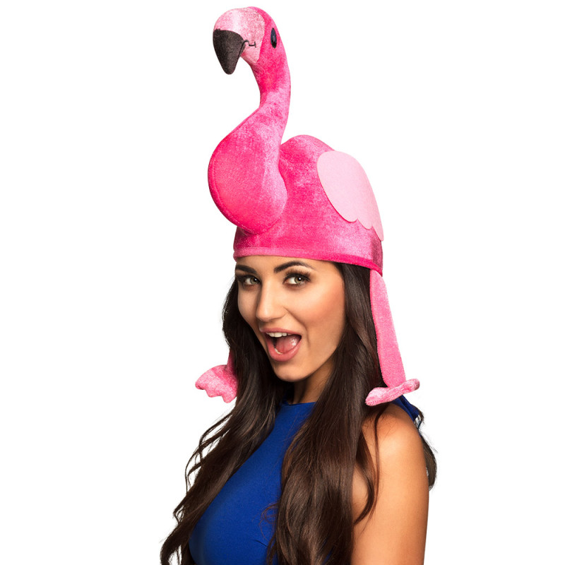 Chapeau flamant rose luxe pour adulte en vente chez Be Happy