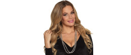 Collier à perles argenté cabaret, disco, charleston en vente chez Be Happy