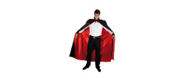 Cape Dracula luxe en satin noir et rouge en vente