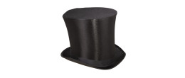 Chapeau haut de forme satiné noire de 20cm en vente