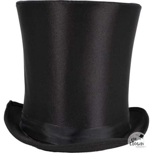 Chapeau haut de forme satiné noire de 20cm en vente