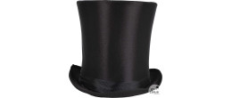 Chapeau haut de forme satiné noire de 20cm en vente