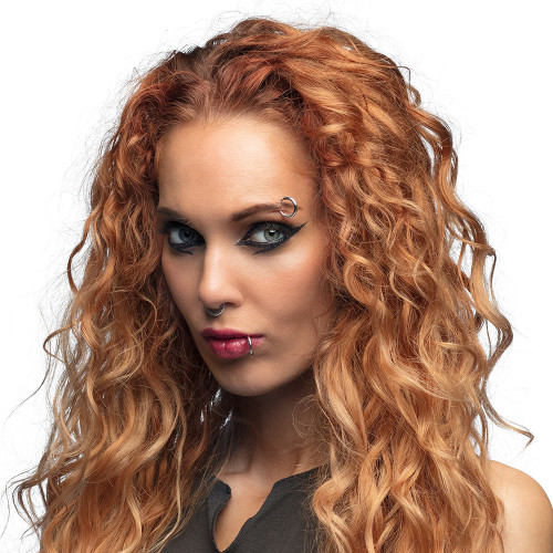 Vente faux piercing en anneaux argenté pour déguisement rock, punk, rebelle, biker, gangster