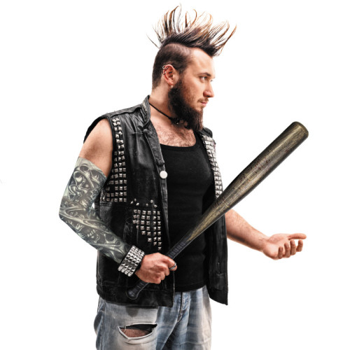 Batte de baseball couleur bronze avec sang en vente.