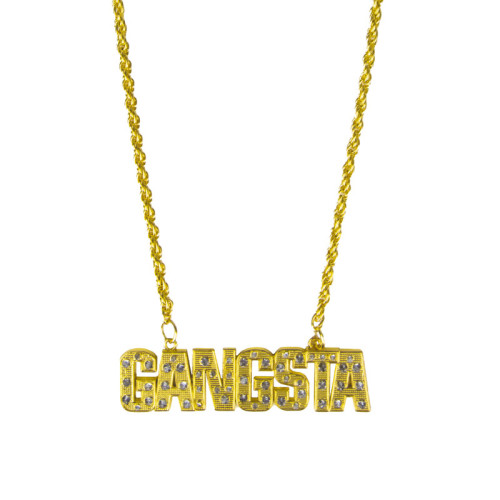 Collier gangsta doré, chaine rappeur bling bling or en vente