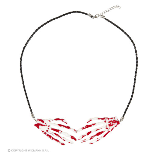 Collier main squelette sanglante halloween en vente