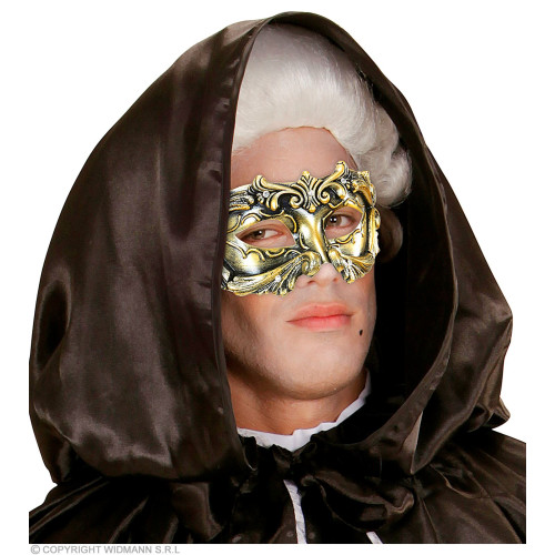Masque loup opéra doré homme