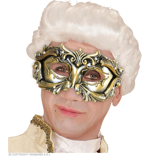 Masque loup opéra doré homme