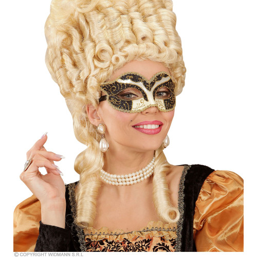 Masque loup duchesse noir doré