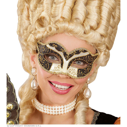 Masque loup duchesse noir doré