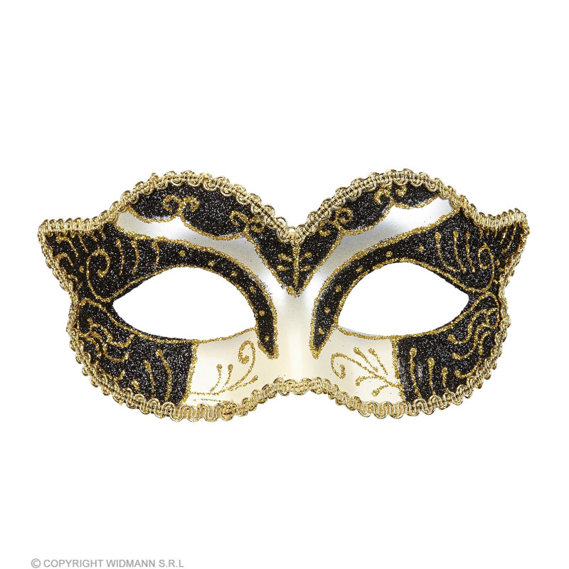 Masque loup noir et doré duchesse en vente