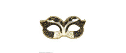 Masque loup noir et doré duchesse en vente