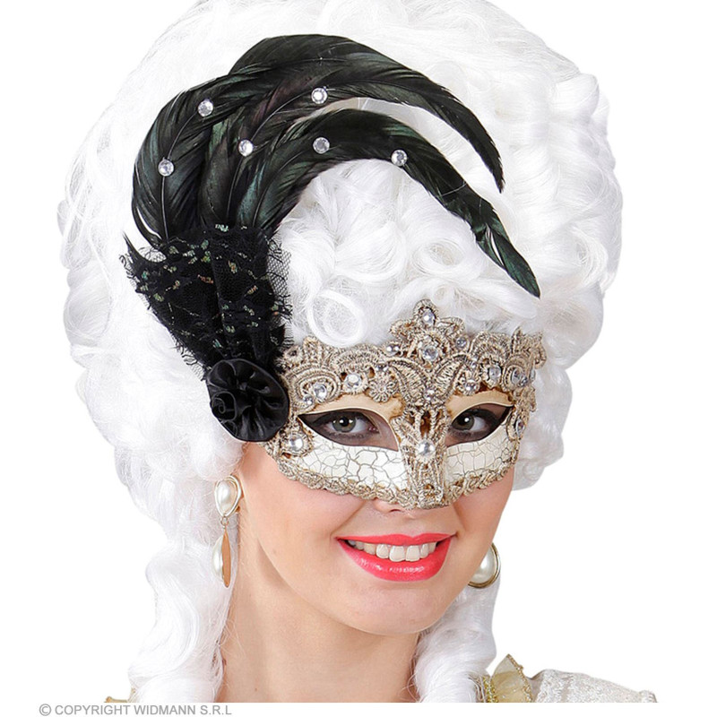 Masque loup grand gala macramé