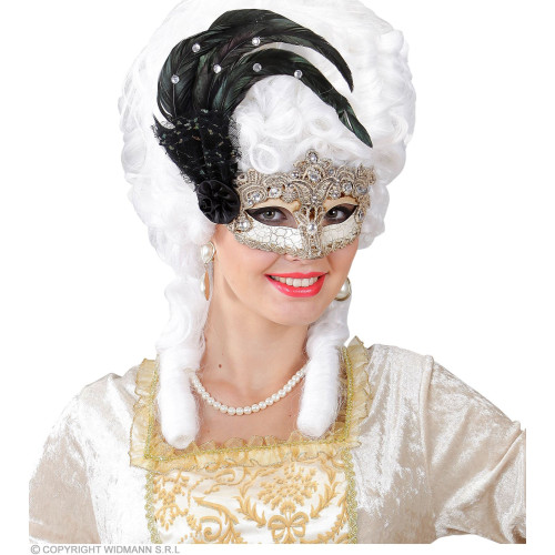 Masque loup grand gala macramé