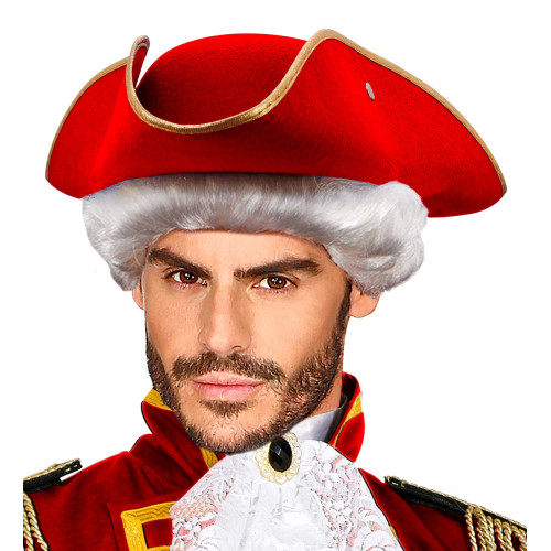 Chapeau tricorne rouge marquis