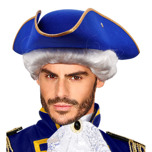 Chapeau tricorne bleu marquis en vente