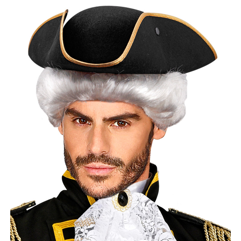 Chapeau tricorne marquis noir