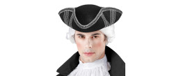 Chapeau Tricorne adulte argenté