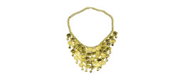 Collier gitane, oriental doré avec pièces de monnaie métal en vente chez Be Happy.