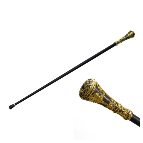 Canne à pommeau Versailles en métal avec sculpture dorée en vente.