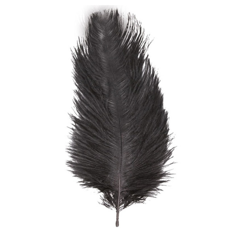 Véritable plume d'autruche couleur noire de 60cm en vente