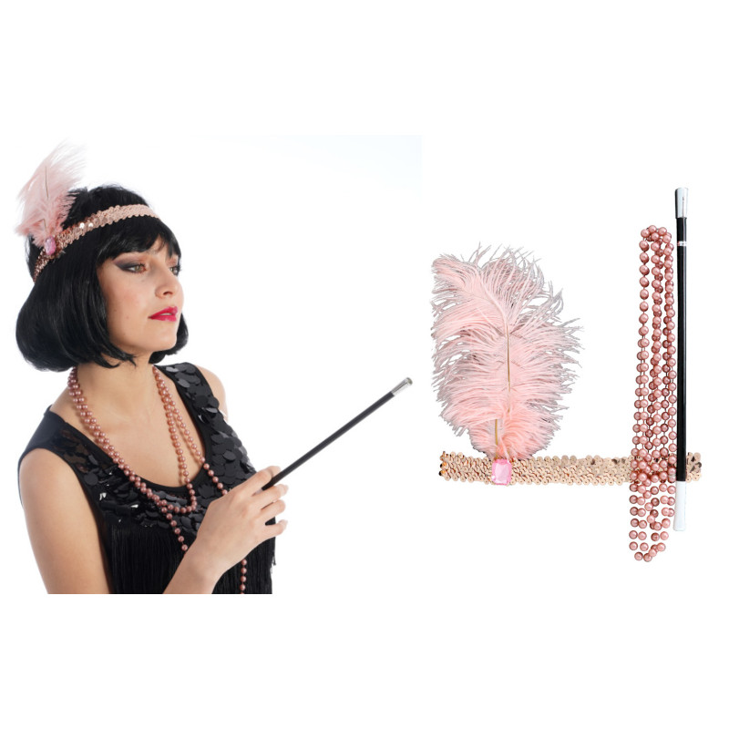 Set charleston rose poudré 1920's