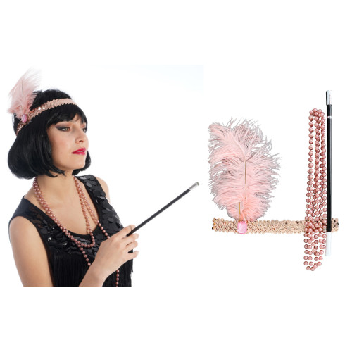 Set charleston rose poudré 1920's