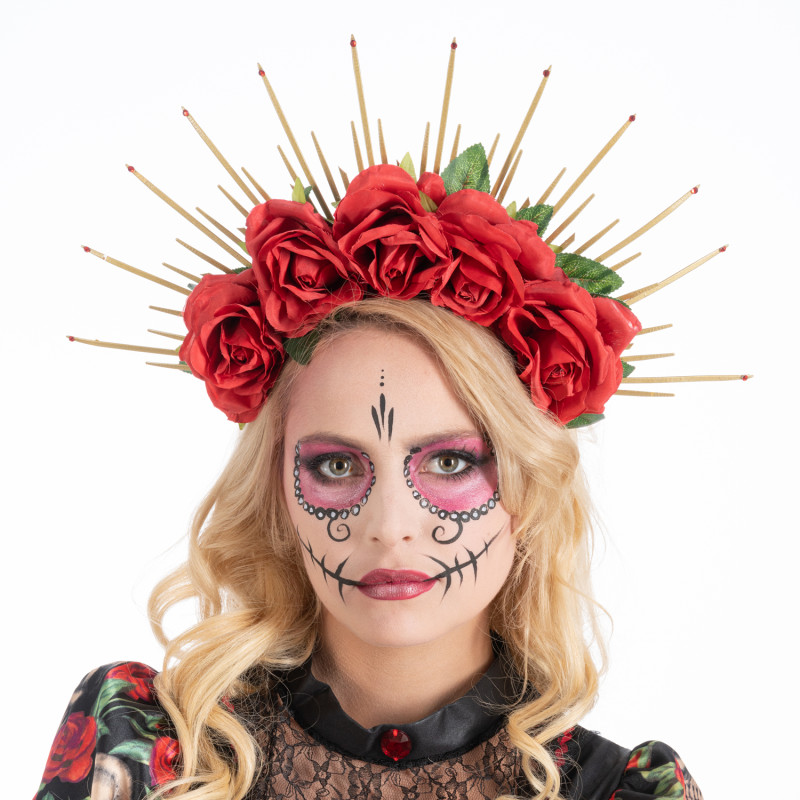 Couronne de roses rouge avec soleil