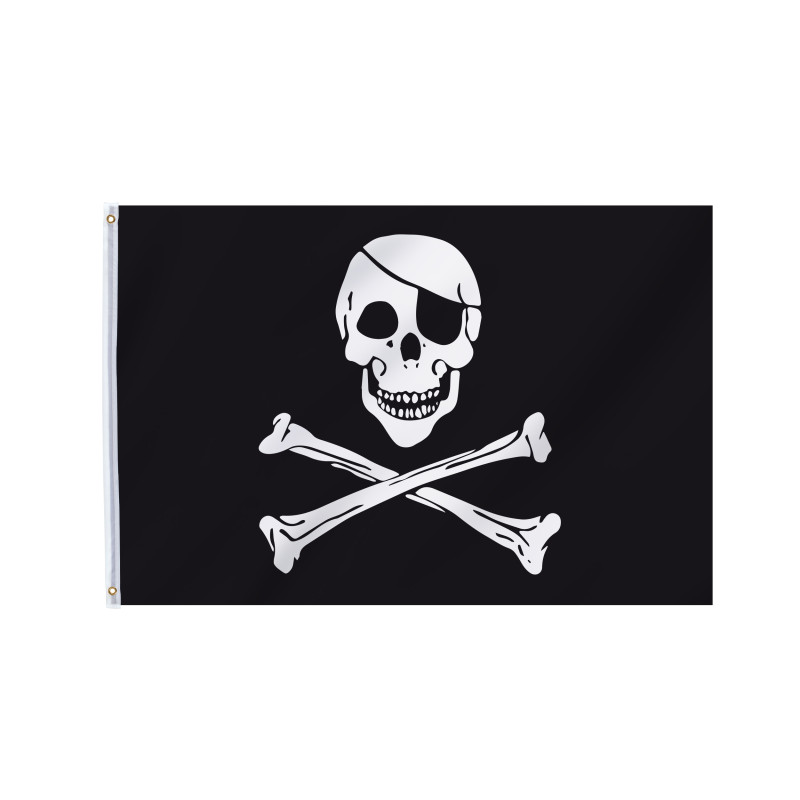 Drapeau Pirate 2 de taille 90X150cm en vente.
