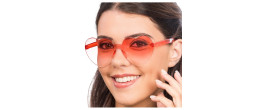 Lunettes cœur couleur rouge fumés en vente