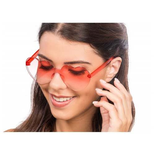 Lunettes cœur couleur rouge fumés en vente