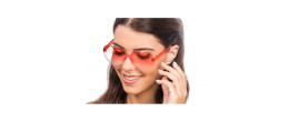 Lunettes cœur couleur rouge fumés en vente