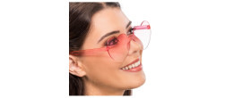 Lunettes cœur couleur rose fumé en vente