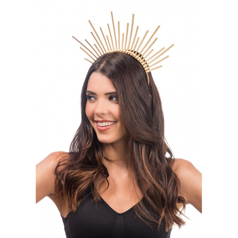 Couronne soleil doré en serre tête, déesse grecque en vente.