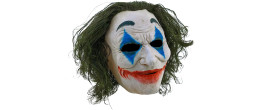 Masque Joker dark night collector intégral en latex avec cheveux vert en vente chez Be Happy
