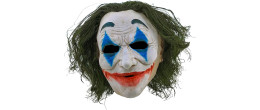 Masque Joker dark night collector intégral en latex avec cheveux vert en vente chez Be Happy