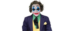Masque Joker dark night collector intégral en latex avec cheveux vert en vente chez Be Happy