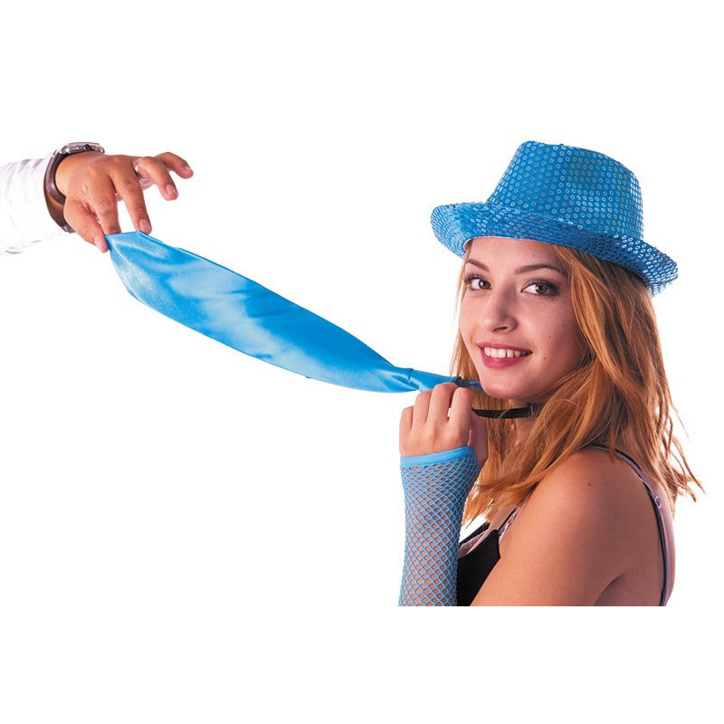 Cravate fluo bleue pour adulte en vente.