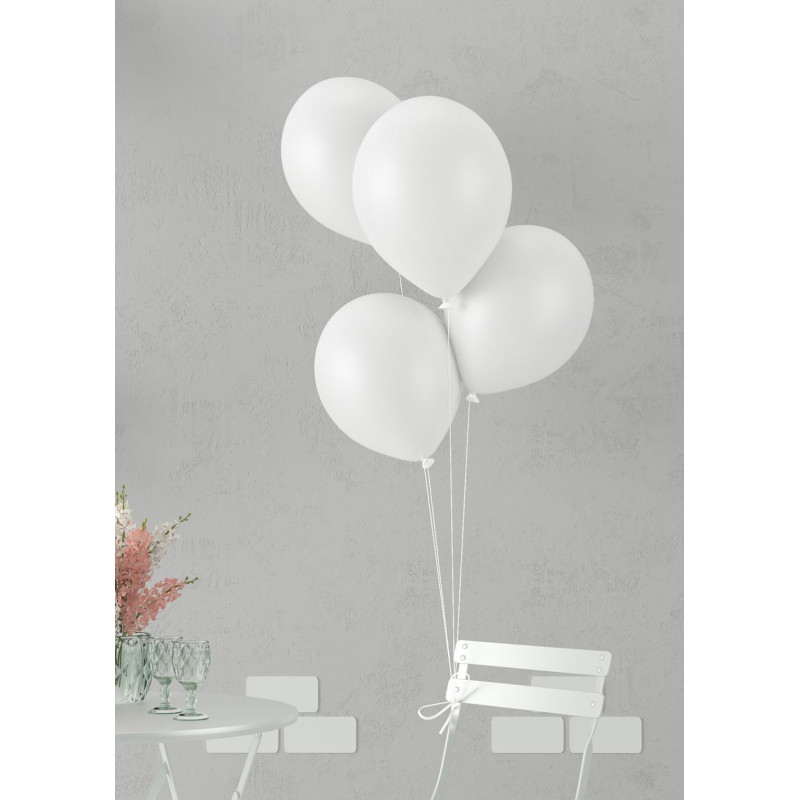 10 ballons latex 30cm blanc en vente chez Be Happy. Ballon à hélium
