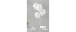 10 ballons latex 30cm blanc en vente chez Be Happy. Ballon à hélium