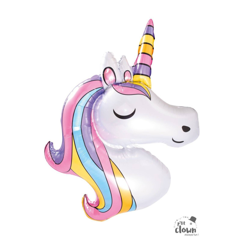 Ballon aluminium licorne géante de 86cm en vente chez Be Happy