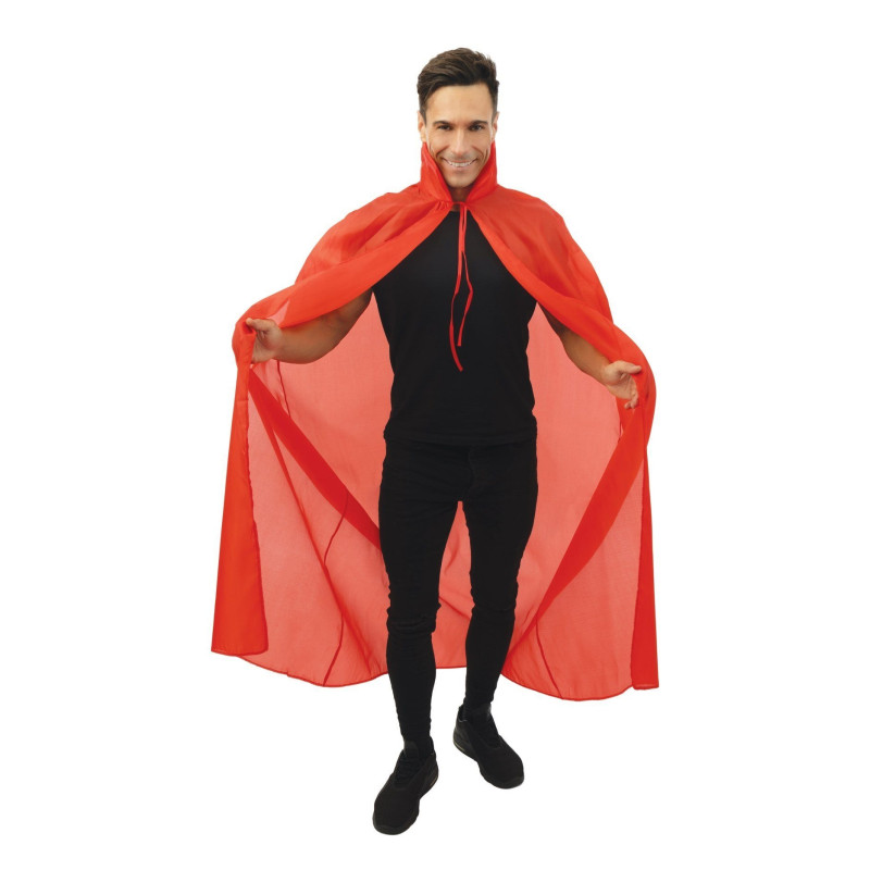 Cape rouge de 130cm avec col pour adulte en vente chez Be Happy