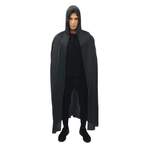 Cape noire avec capuche pour adulte en vente chez Be Happy.