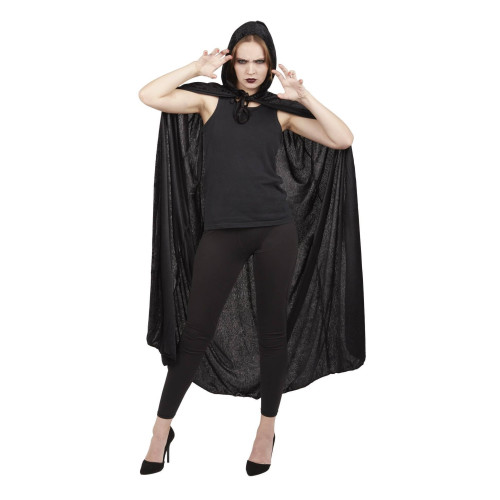 Cape noire de 140cm en velours avec capuche en vente chez Be Happy